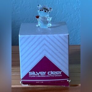 Silver Deer Crystal Bear Cupid Figurine with Box 1.5” — Mini Collectible